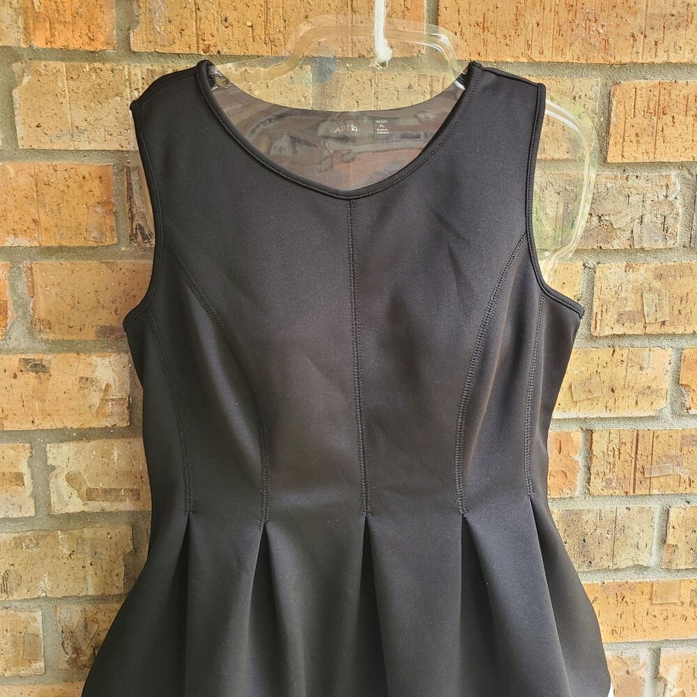 APT 9 Mini Dress Fit-n-Flare Pleated Sleeveless Black White Size L Petite PL - Picture 3 of 8